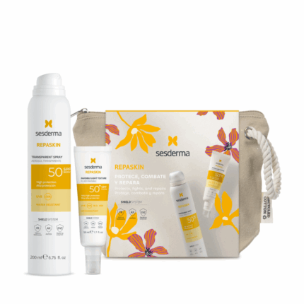 SESDERMA REPASKIN: PROTECTS, FIGHTS AND REPAIRS – TRANSPARENT SPRAY SPF50+ 200 ml  & INVISIBLE LIGHT TEXTURE SPF50+ 50 ml